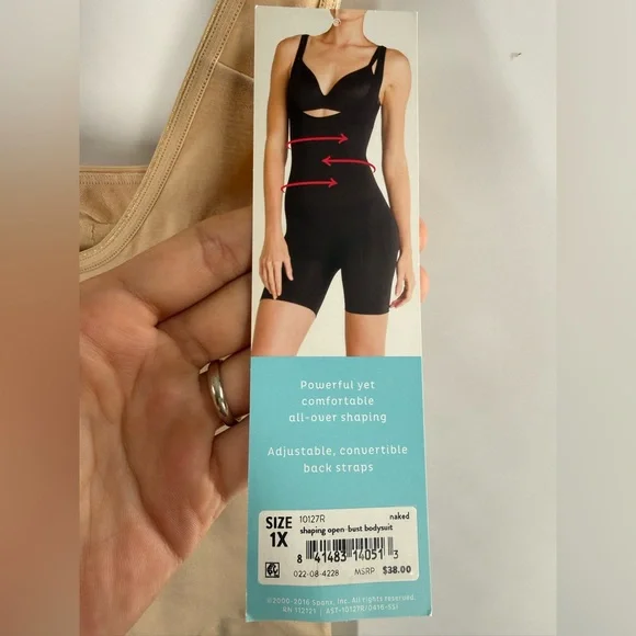 NWT Assets By Spanx Naked 1X Shaping Open Bust Bodysuit - Picture 10 of 11